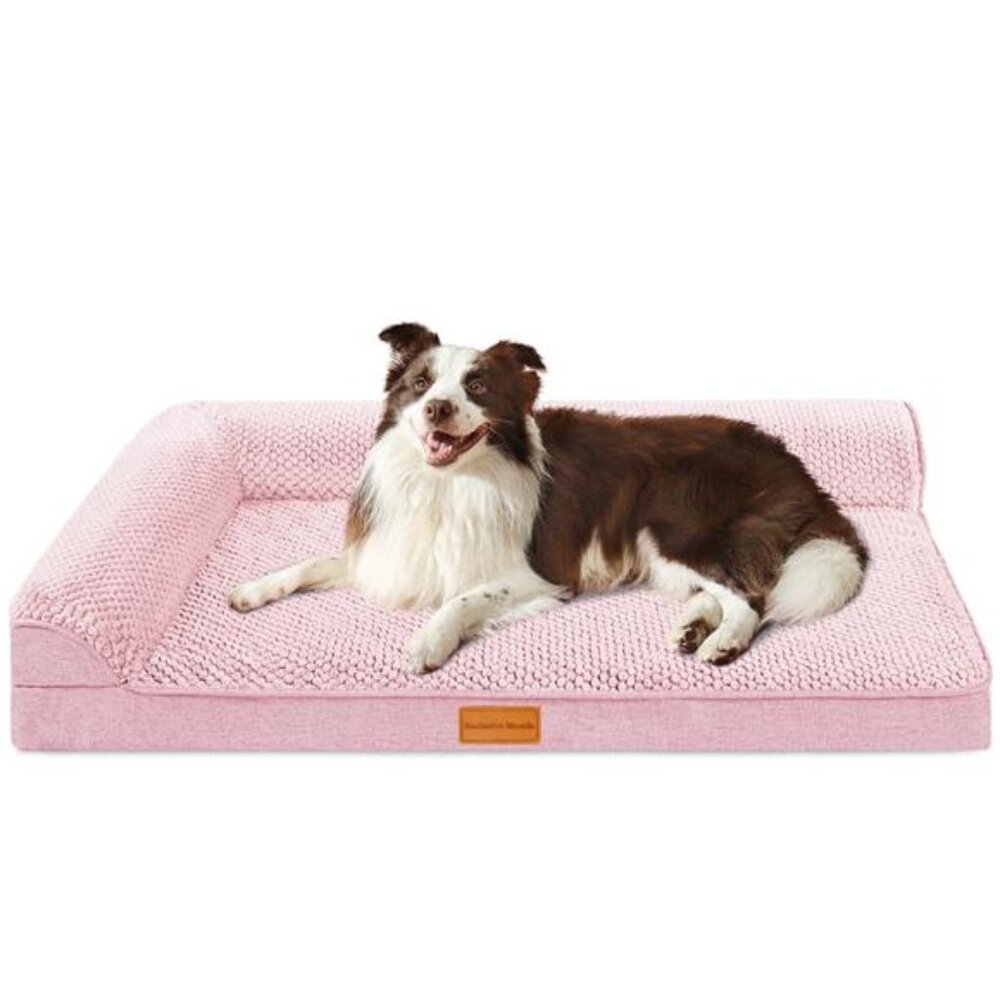 Orthopedic Pet Bed for Median Dogs, 36"X24" Waterproof L Shaped Dog Bed Washable